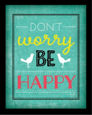 Diamond Decor "Don't Worry Be Happy " Framed Art Print Poster