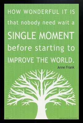 Diamond Decor "Ann Frank Quote" Framed Art Print Poster