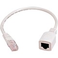 QVS 2 RJ-45 Male to Male PortSaver Shielded Extension Cable; Gray