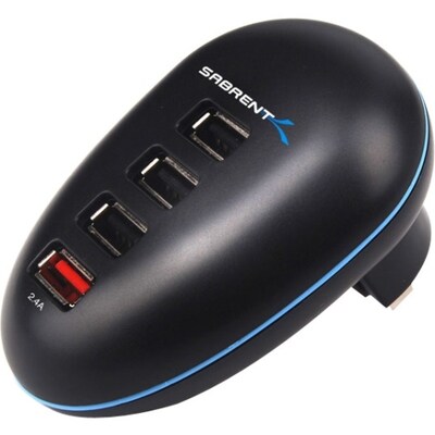 Sabrent™ Travel 4 Port USB Charging Station For Smartphone; Black