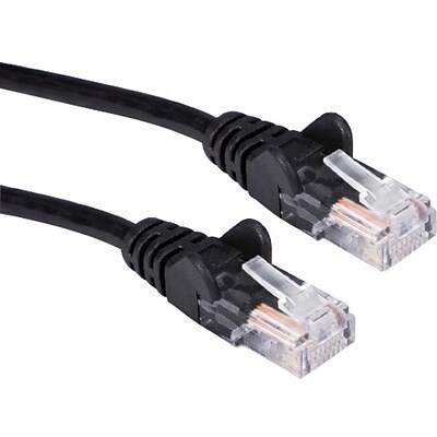 QVS 7 RJ-45 Male to Male Gigabit Ethernet Flexible Molded Patch Cord; Black, 3/Pack