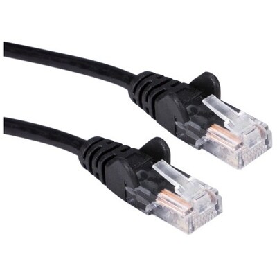 QVS 7 RJ-45 Male to Male Ethernet Flexible Snagless Patch Cord; Black, 3/Pack