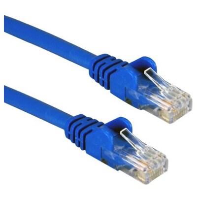 QVS 3 RJ-45 Male to Male Cat5e Ethernet Flexible Snagless Patch Cord; Blue, 3/Pack