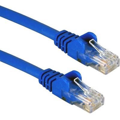 QVS 7 RJ-45 Male to Male Cat6 Ethernet Flexible Snagless Patch Cord; Blue, 3/Pack