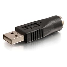 Black USB Male to PS2 Female Adapter