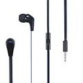 Insten® 10mW Stereo Handsfree Headset For iPhone; Black/Blue