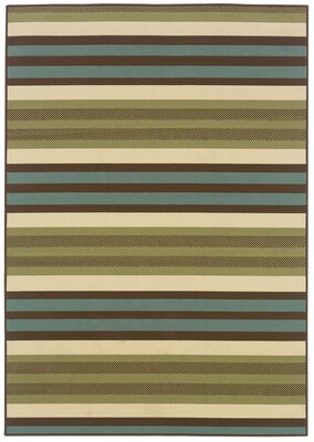 StyleHaven Geometric Ivory/ Grey Indoor/Outdoor Machine-made Polypropylene Area Rug (5'3" X 7'6")