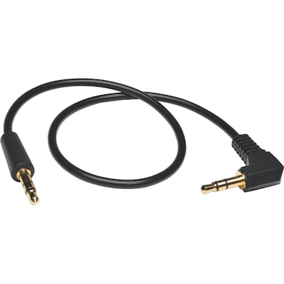 Tripp Lite 3 3.5 mm M/M Mini Stereo Audio Cable With One Right Angle Plug; Black