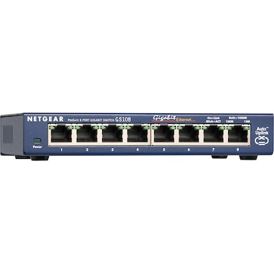 NETGEAR® BUSINESS CLASS ProSafe GS100 8 Port Unmanaged Gigabit Ethernet Switch