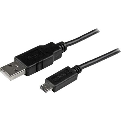 Startech 6 Mobile Charge Sync USB to Slim Micro USB Cable; Black