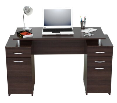 Inval America Double Pedestal Computer Wood Desk