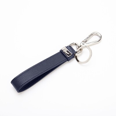 Royce Leather® Saffiano Leather Luxury Key Ring Organizer and Key Fob, Blue