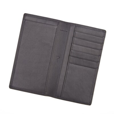 Royce Leather® RFID Blocking Checkbook Register Secretary Wallet, Black