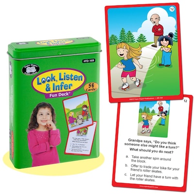 Super Duper Publications FD169 Look, Listen & Infer Fun Deck