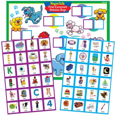 Super Duper Publications SAS130 MagneTalk Final Consonant Deletion Dogs Board Game