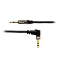 GearIT 4 3.5 mm Right Angle Male to Straight Male Aux Audio Stereo Cable, Black