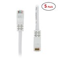 PCMS 7 RJ-45 Male/Male Cat6E UTP Ethernet Network Patch Cable, White, 5/Pack