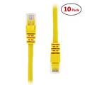 PCMS 20 RJ-45 Male/Male Cat6E UTP Ethernet Network Patch Cable, Yellow, 10/Pack