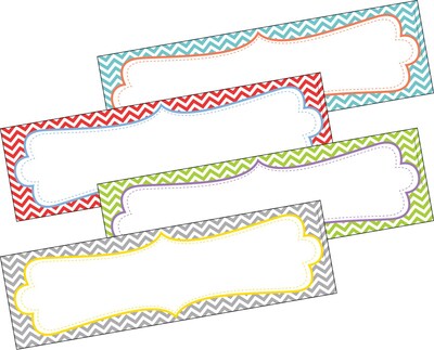 Barker Creek All Grades Double-Sided Desk Tag, Beautiful Chevron, 36/Pack