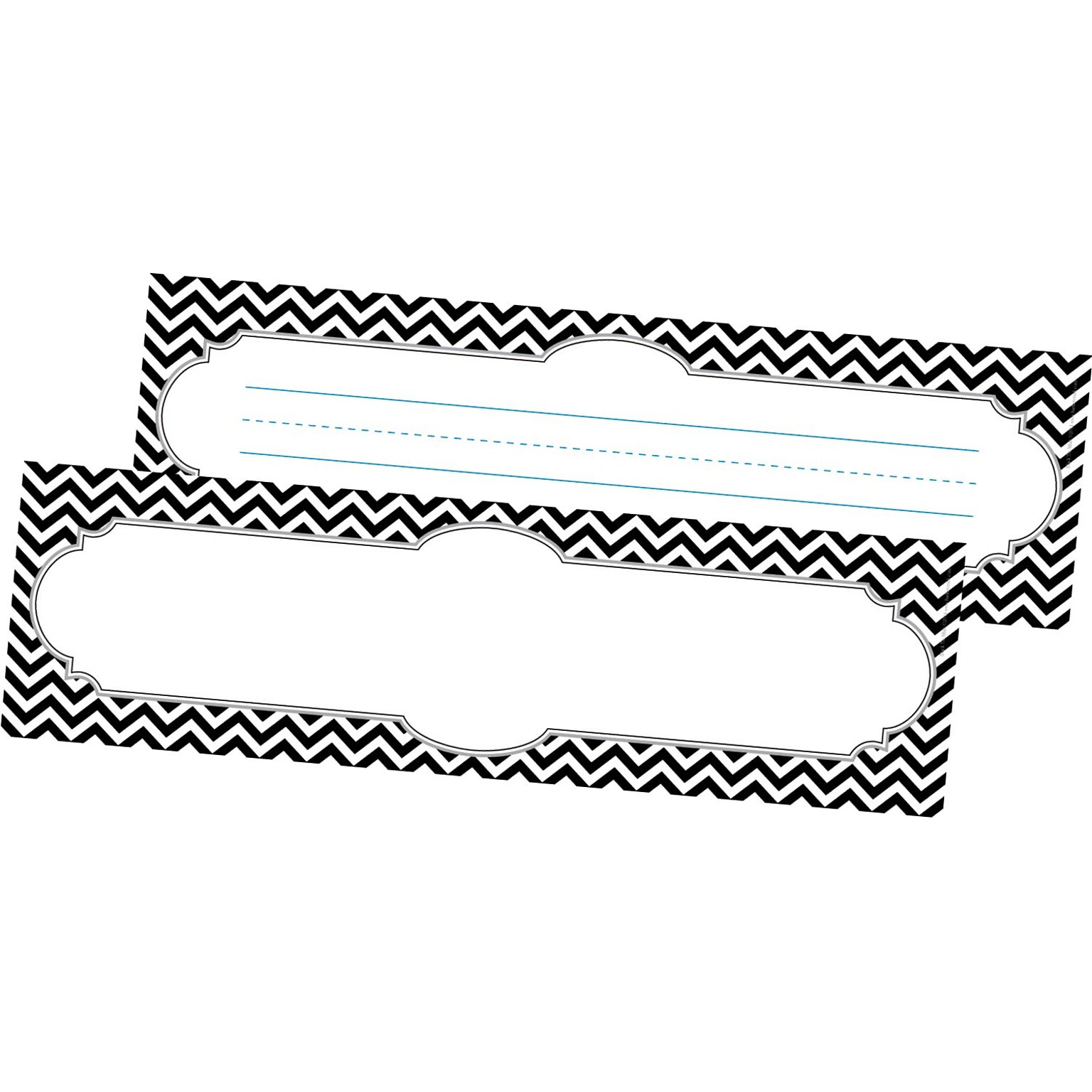 Barker Creek Black Chevron School Name Plates, 12 x 3.5, 36/Pack (LL1425)