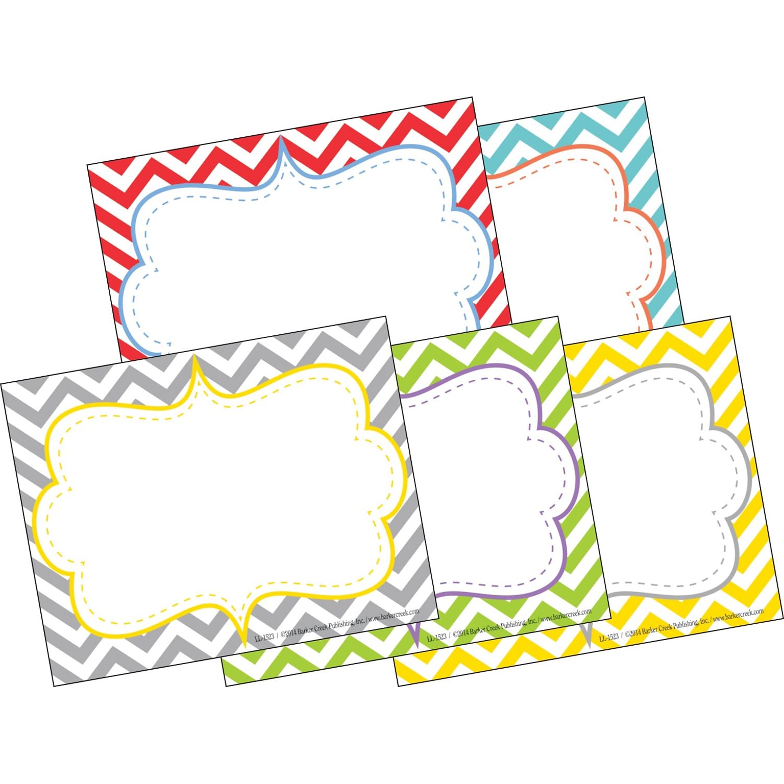 Barker Creek Self-adhesive Beautiful Chevron School Name Tags, 2.75 x 3.5, 45/Pack (LL1523)
