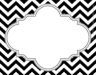 Barker Creek All Grades Self-Adhesive Name Tag, Black/White Chevron, 45/Pack