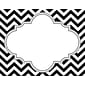 Barker Creek All Grades Self-Adhesive Name Tag, Black/White Chevron, 45/Pack