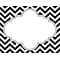 Barker Creek All Grades Self-Adhesive Name Tag, Black/White Chevron, 45/Pack