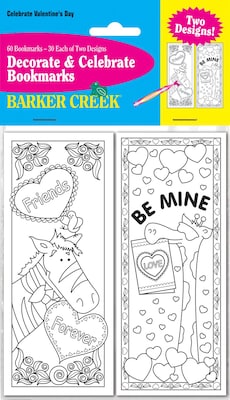 Barker Creek Celebrate Valentines Day Bookmark Set, 60/Pack