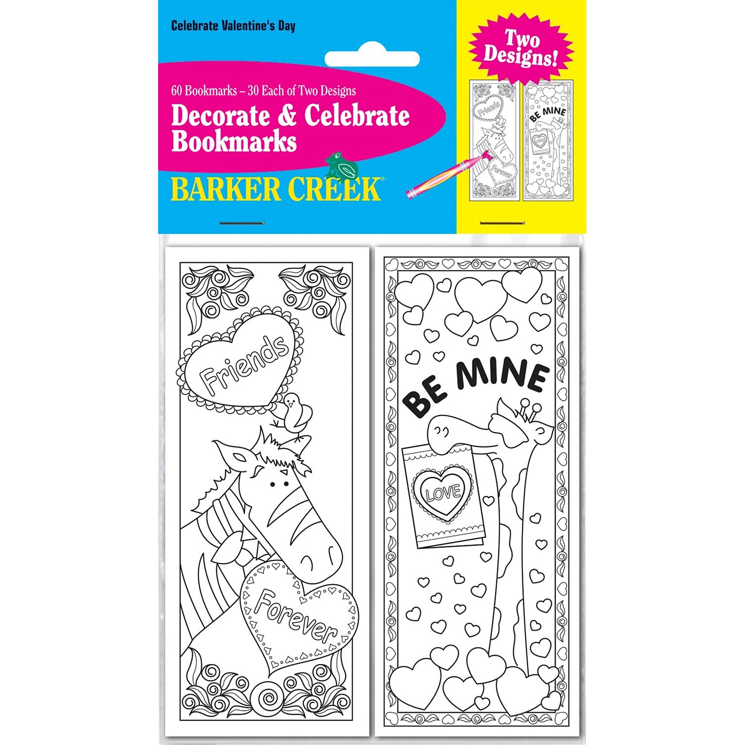 Barker Creek Celebrate Valentines Day Bookmark Set, 60/Pack