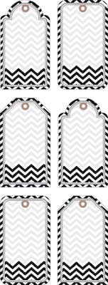 Barker Creek Double-Sided Accents, Black Tie Affair Chevron, 36/Pack