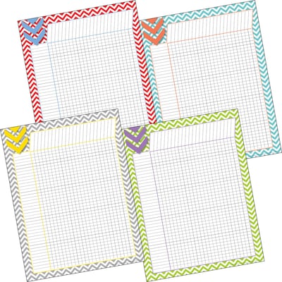 Barker Creek Incentive Chart Set, Beautiful Chevron, 4/Set