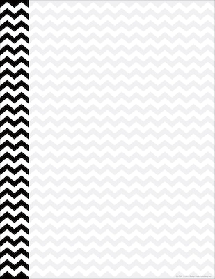 Barker Creek 8 1/2 x 11 Decorative Computer Paper, Black Chevron, 50/Pack (LL739)