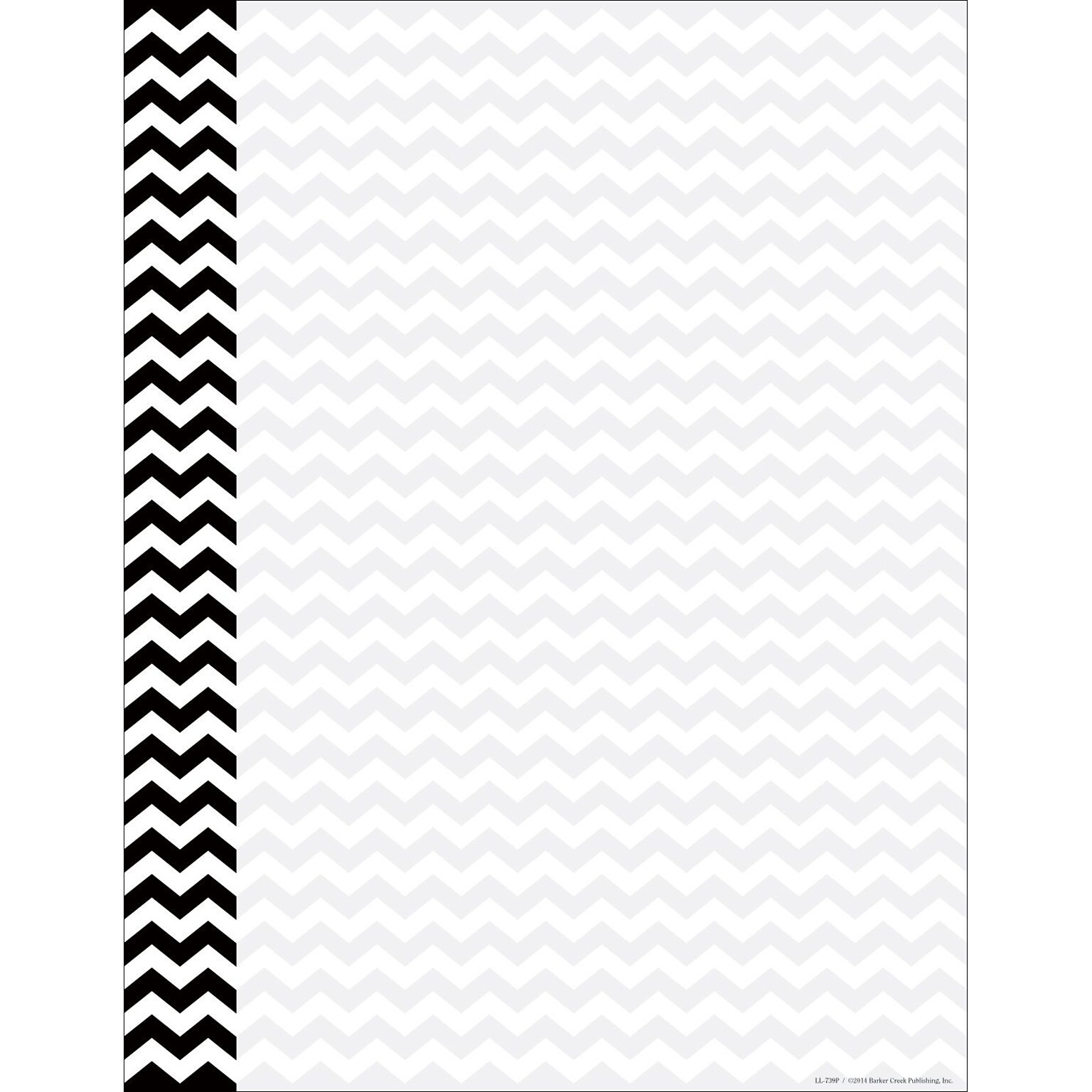 Barker Creek 8 1/2 x 11 Decorative Computer Paper, Black Chevron, 50/Pack (LL739)