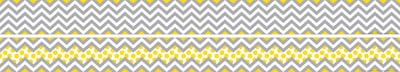 Barker Creek Double-Sided Trim, Gray/Yellow Chevron, 12/Pack