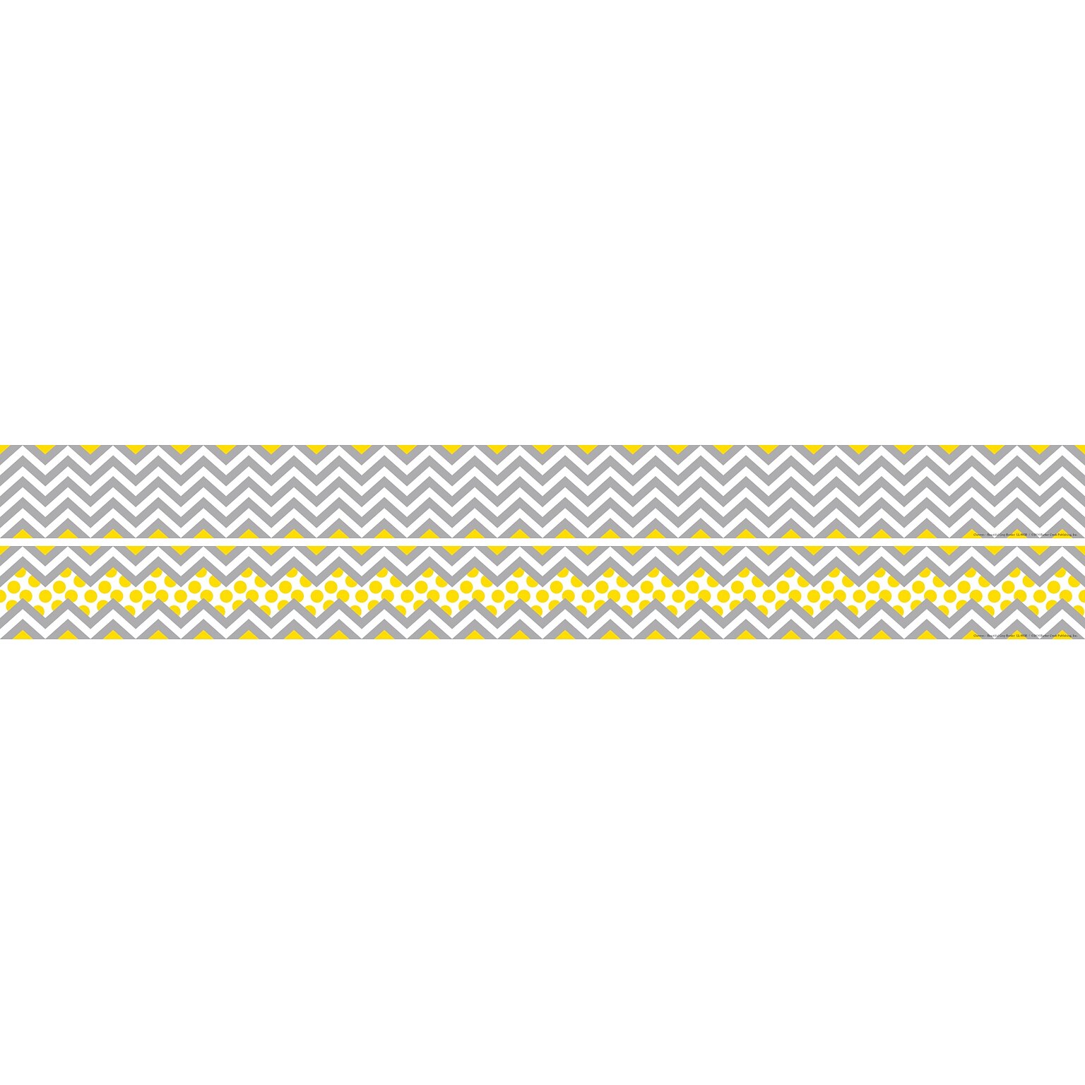 Barker Creek Double-Sided Trim, Gray/Yellow Chevron, 12/Pack (LL985)
