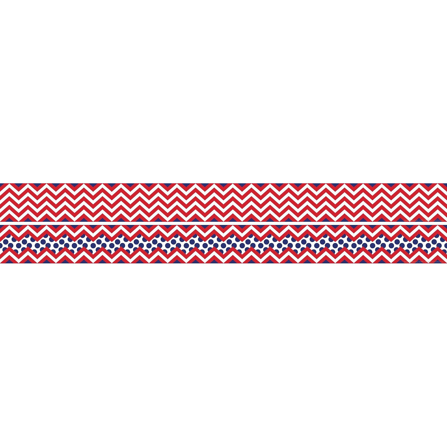 Barker Creek Double-Sided Border, 35 x 3, Red & Navy Chevron, 12/Pack (LL987)