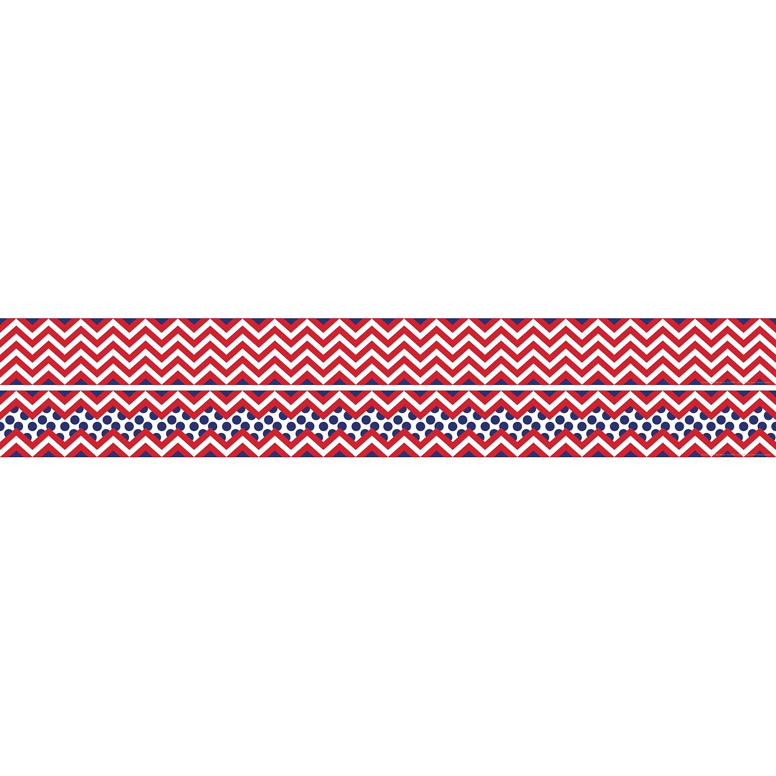 Barker Creek Double-Sided Trim, Red/Navy Chevron, 12/Pack