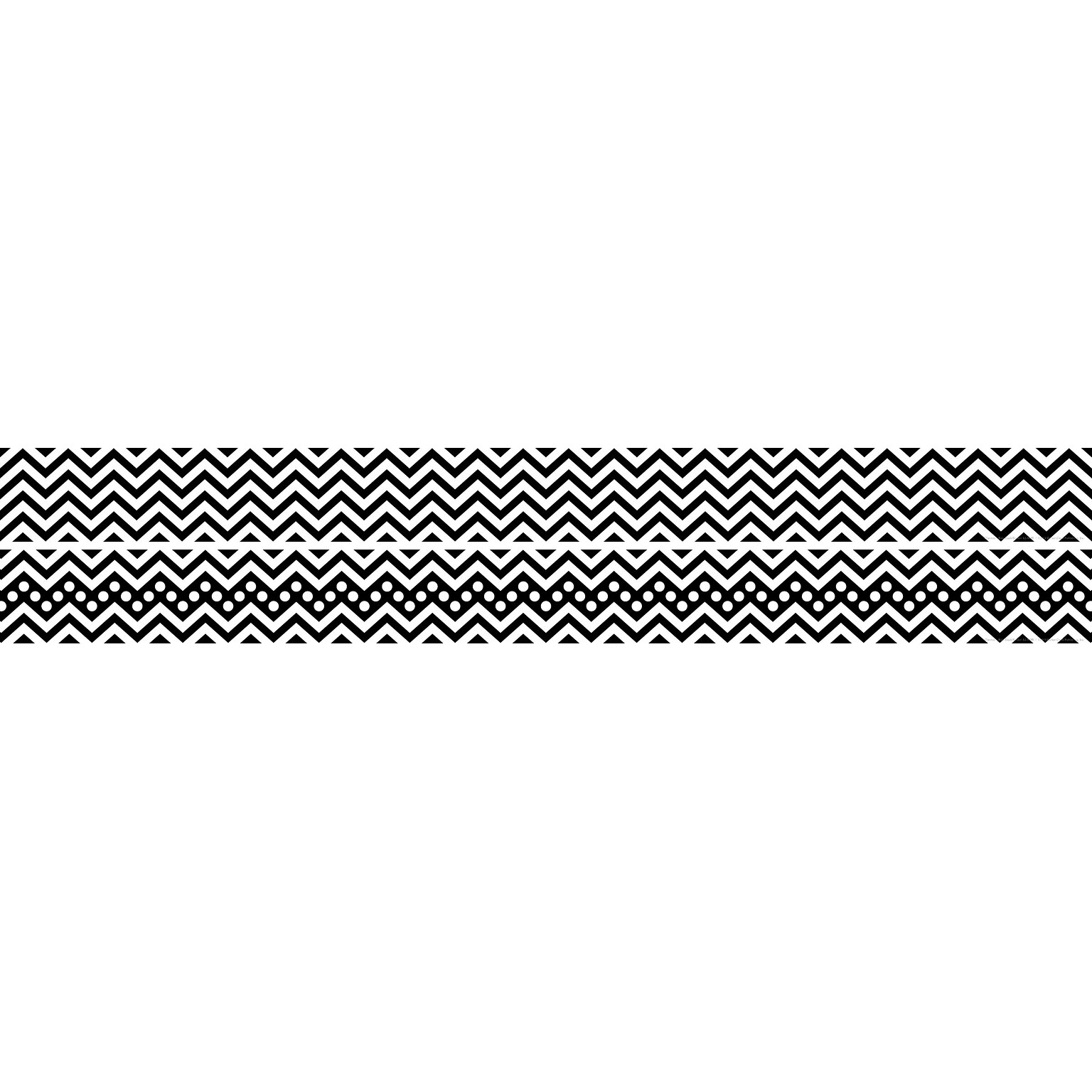 Barker Creek Double-Sided Border, 35 x 3, Black & White Chevron, 12/Pack (LL989)