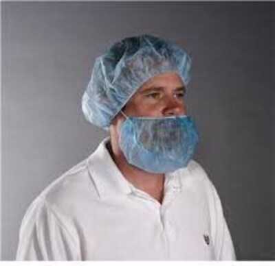 Keystone 112NWI-BLUE-1BG Latex Free Polypropylene Blue Beard Net, 18, 100/Pack