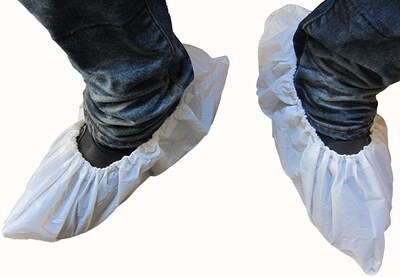 Keystone SC-CPE-XL-1BAG Polyethylene Shoe Covers, White, 100/Pack