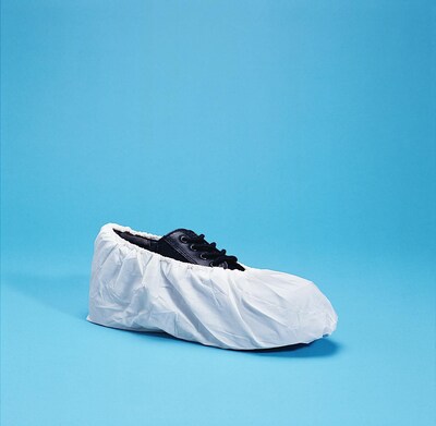 Keystone SC-CPE-HD-XL-1BAG Polyethylene Shoe Covers, White, 100/Pack