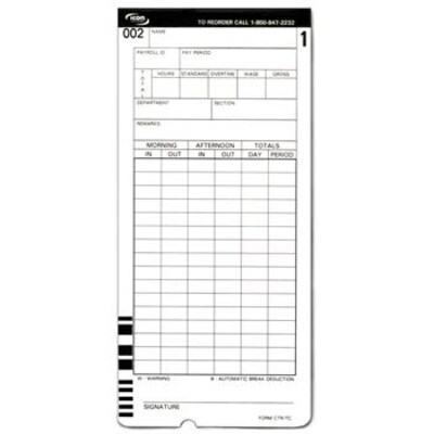 UPC 618727011027 product image for Icon Time Systems CTR- TC 200 Timecards for CT-900 Calculating Time Recorder, 20 | upcitemdb.com