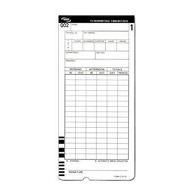 UPC 618727011027 product image for Icon Time Systems CTR- TC 200 Timecards for CT-900 Calculating Time Recorder, 20 | upcitemdb.com