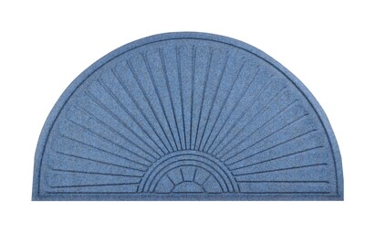 HomeTrax Designs 169F0024BU 23" x 44" Guzzler Sunburst Door Mat, Blue