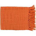 Surya TID002-5951 1 x 18 100% Cotton Throw; Burnt Orange