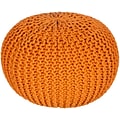 Surya MLPF-005 14 x 20 x 20 Cotton Pouf, Tangerine