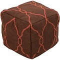 Surya 18 x 18 100% Wool Poufs, Olive & Rust