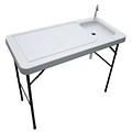 Buffalo Tools Sportsman™ Camping Portable Folding Fish Table With Faucet, White