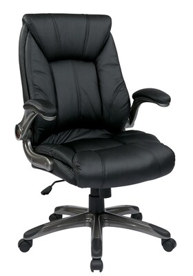 Work Smart Blk Padded Flip Arms Mngr Chair Quill Com